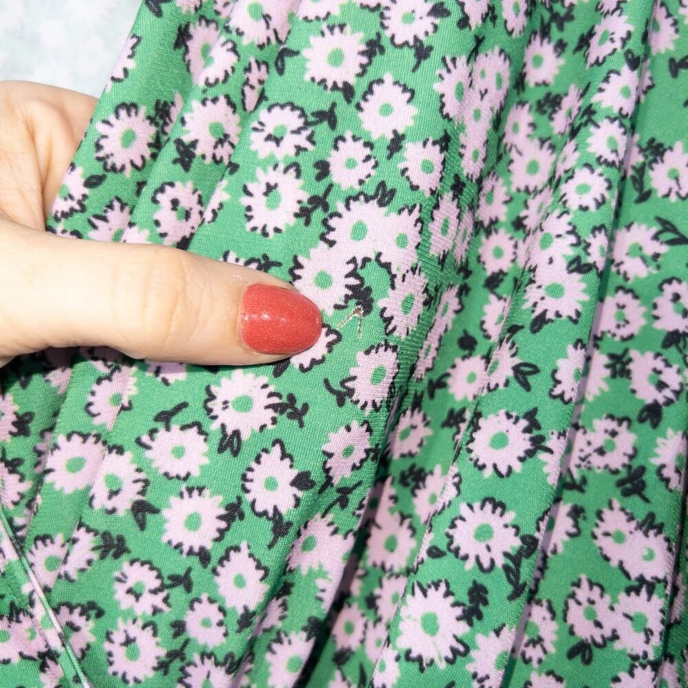 ASOS Curve Green Floral Mini Tea Dress Size 22 - Picture 6 of 8